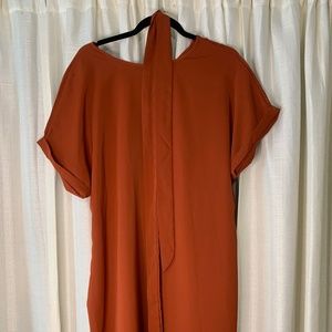 Size XL Orange Midi Dress